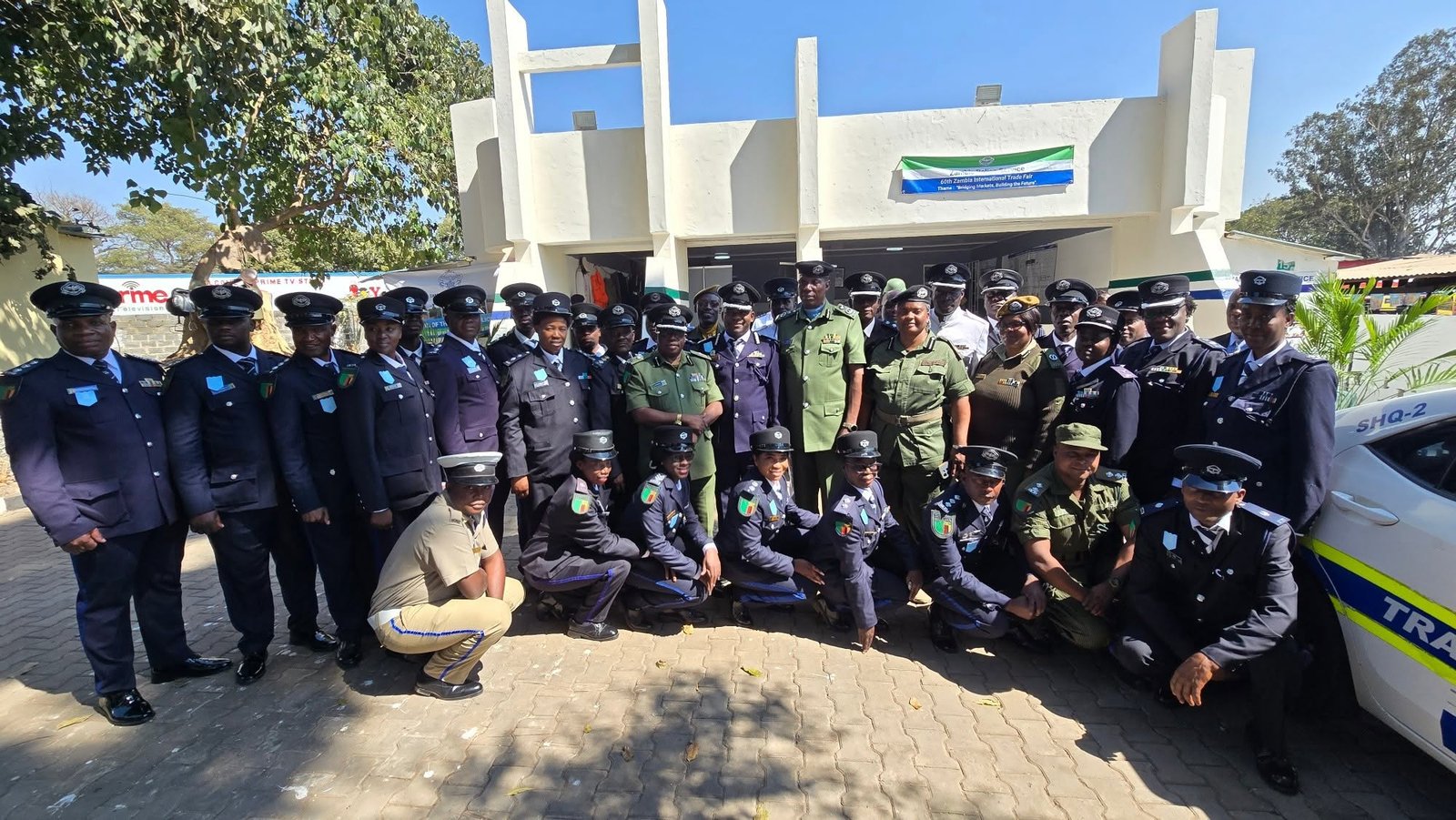 Officers of the Zambia Police Service gathered at a national event