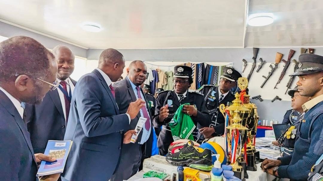 Senior officials tour the Zambia Police Service exhibition stand